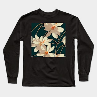 Beautiful Stylized White Flowers, for all those who love nature #188 Long Sleeve T-Shirt